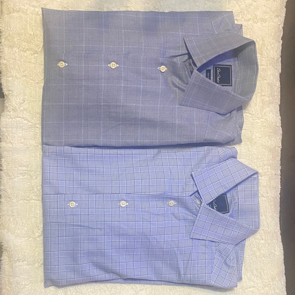 David Donahue Men’s  Blue Checkered Shirt